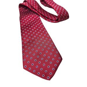 Bespoke Men's Polyester Necktie Red Polka Dot Geometric Career Business Casual